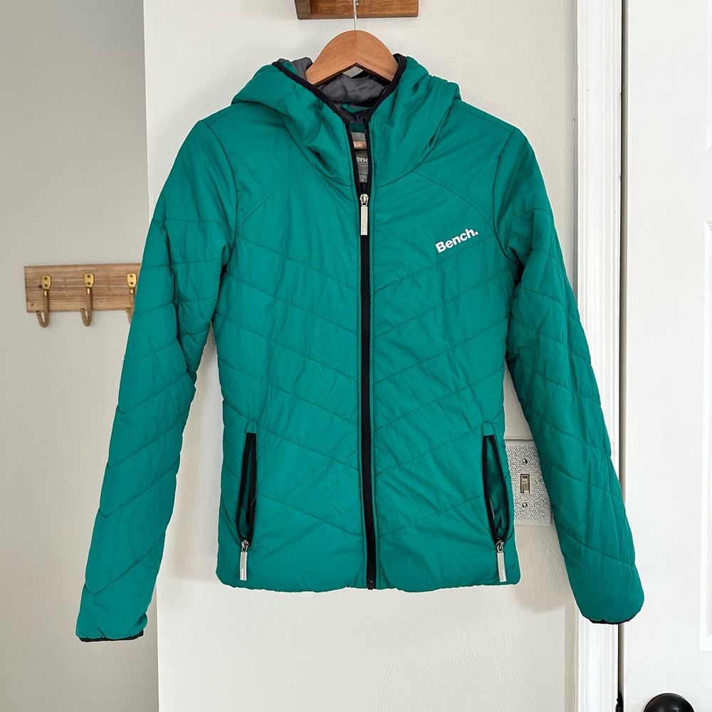 Bench Green Padded Puffer Hooded Coat Sz: Small